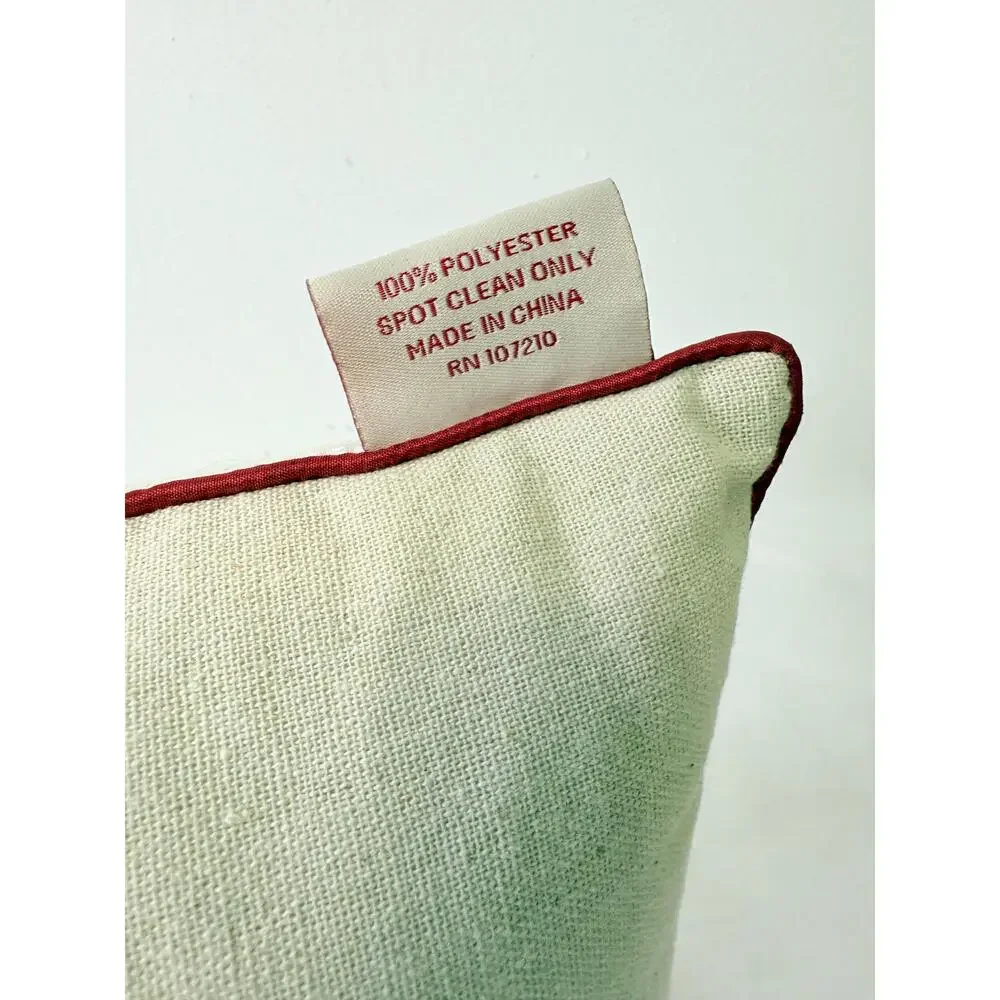 Stratford Home Off-white Embroidered Peace Joy Christmas Pillow 16.5x8